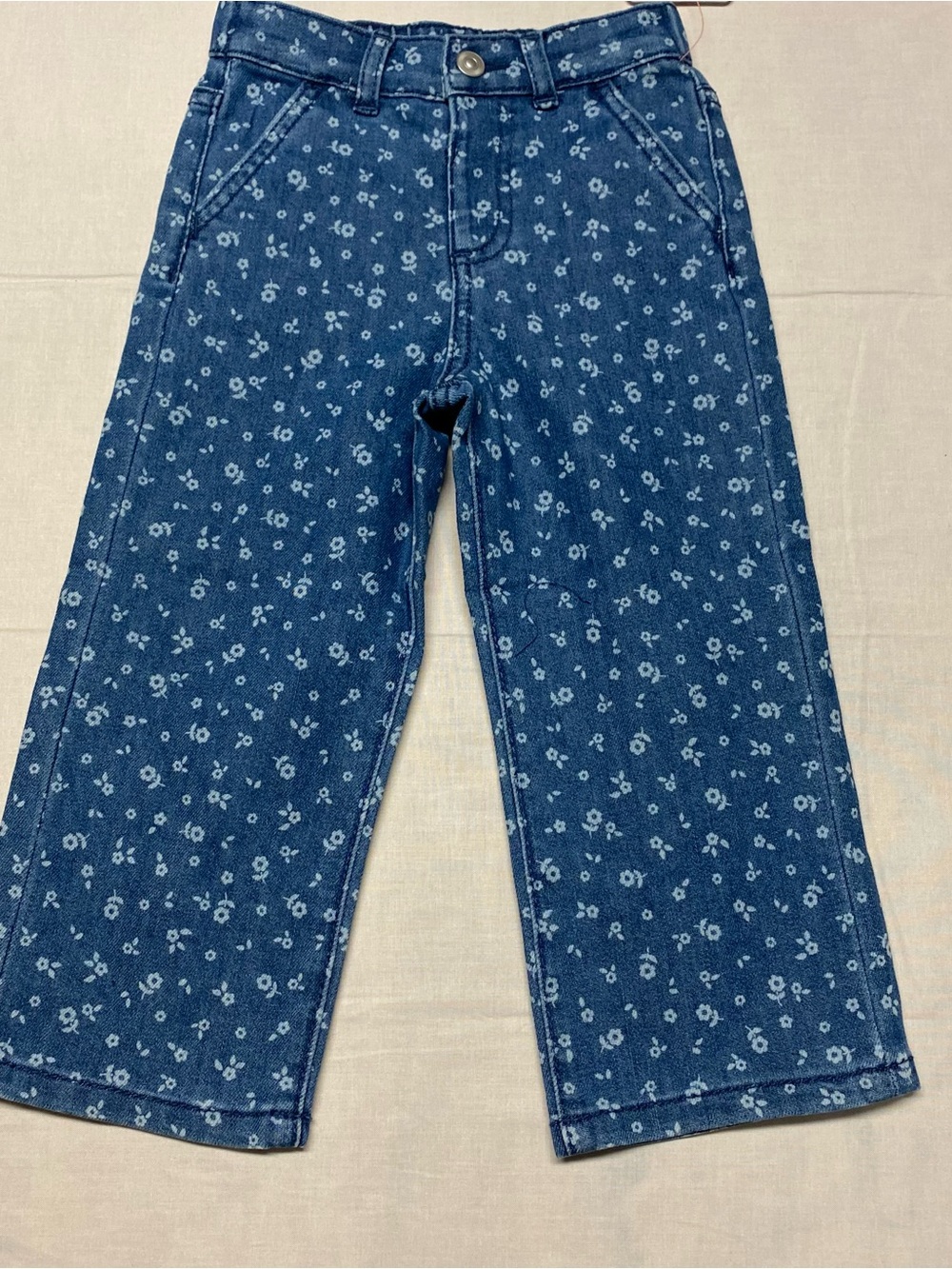 wonder nation Blue Floral Print Denim Jeans for Girls